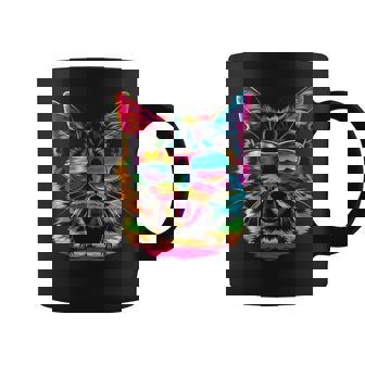 アメリカンショートヘアドッグサングラスポップアート コーヒーマグ - Kawaiitshirt