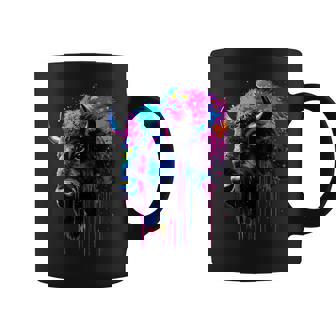 アメリカンバイソンカラーポップアート 美しいアメリカンバイソン愛好家 コーヒーマグ - Kawaiitshirt