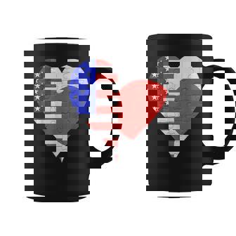 アメリカ日本国旗ハート コーヒーマグ - Kawaiitshirt