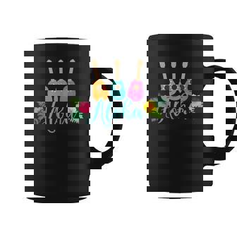 アロハシャツ ウクレレとハイビスカス柄 コーヒーマグ - Kawaiitshirt