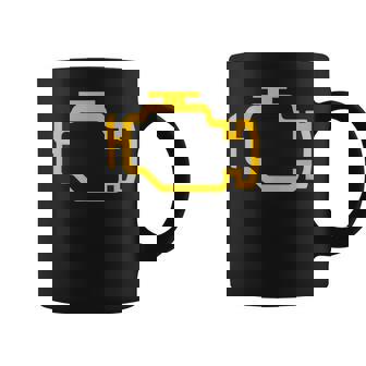 イエローチェックエンジンライト付きtシャツ コーヒーマグ - Kawaiitshirt