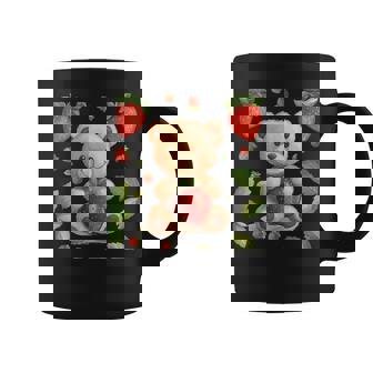 イチゴファンのための素敵なフルーツとテディベアのコスチューム コーヒーマグ - Kawaiitshirt