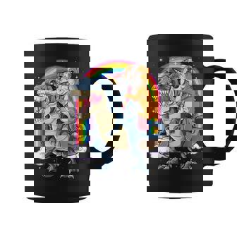 イングリッシュブルドッグ ユニコーン ライディング ダイナソー Tレックス ギフト メンズ レディース コーヒーマグ - Kawaiitshirt