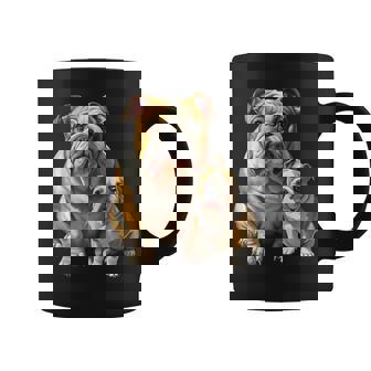 イングリッシュブルドッグの子犬とイングリッシュブルドッグ コーヒーマグ - Kawaiitshirt