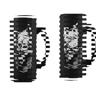 ウエスト ハイランド ホワイト テリア犬の覗くウェスティ デザイン コーヒーマグ - Kawaiitshirt