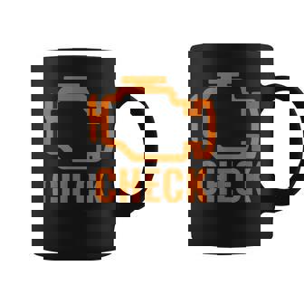 オレンジ色の車のエンジンダッシュボード警告灯 面白いメカニック。 コーヒーマグ - Kawaiitshirt