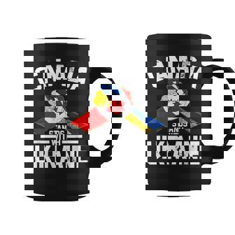 カナダはウクライナのウクライナのカナダの旗のtシャツで立ちます コーヒーマグ - Kawaiitshirt