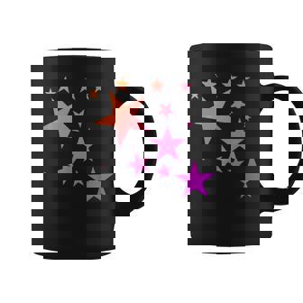 カラフルなオレンジピンクの星、流れ星柄デザイン。 コーヒーマグ - Kawaiitshirt