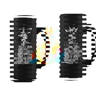 カラフルなキリン 動物 恋人 スプラッシュアート コーヒーマグ - Kawaiitshirt