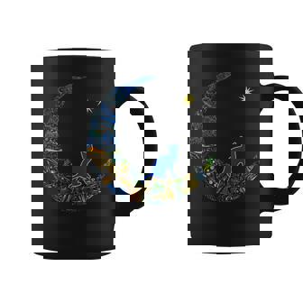 カラフルな曼荼羅三日月と猫と星 コーヒーマグ - Kawaiitshirt