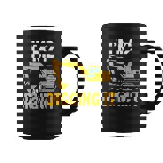 キッズ I'm 2 And Digging It 男の子向けのかわいいショベルデザイン コーヒーマグ - Kawaiitshirt