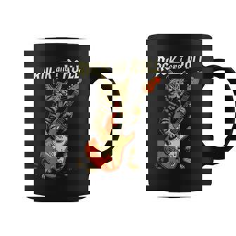 ギターを弾くロックな猫 音楽好き猫好き向けデザイン コーヒーマグ - Kawaiitshirt