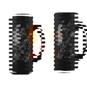 ギターを弾くロックキャット 面白いロックミュージックギター猫 コーヒーマグ - Kawaiitshirt