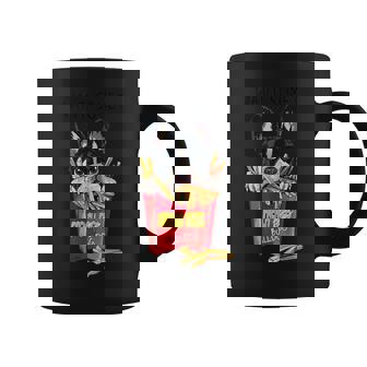 クールなフレンチブルドッグがフライドポテトを食べるグラフィッククールなデザイン。 コーヒーマグ - Kawaiitshirt