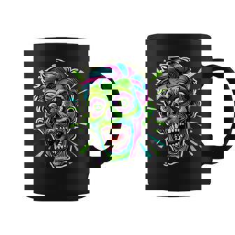 サイケデリック ゾンビヘッド ホラーアート 不気味なアンデッド コーヒーマグ - Kawaiitshirt