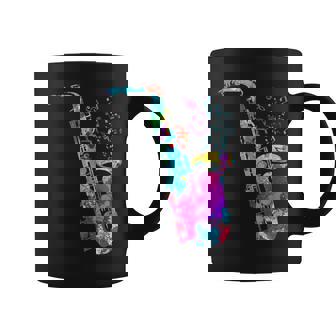 サクソフォン プレーヤー ジャズ 音符 サクソフォン カラフル サックス コーヒーマグ - Kawaiitshirt