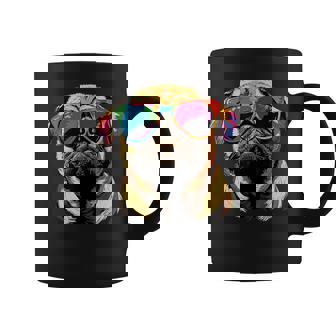 サングラスとパグベージュ犬愛カーリンかわいいパグ コーヒーマグ - Kawaiitshirt