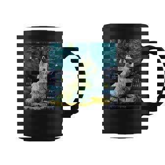 シュールレアリズム 星月夜 ウェスティ 犬 コーヒーマグ - Kawaiitshirt