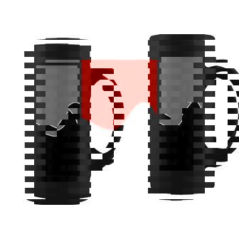 ジオメトリック ツートーン ウェーブ パターン カーミン ピンクとブラック コーヒーマグ - Kawaiitshirt