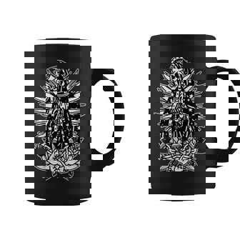 スケルトン メアリー チカーノ X バラ トラディショナル タトゥー フラッシュ コーヒーマグ - Kawaiitshirt