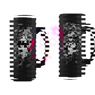 スタイリッシュなマゼンタ サクラ ムエルテ スカルデザイン Dia De Los Muertos コーヒーマグ - Kawaiitshirt