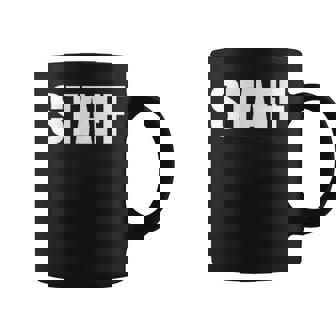 スタッフ社員 イベントスタッフ表裏プリント 白 コーヒーマグ - Kawaiitshirt