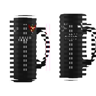 タイ国旗、タイのシルエットマップ、国章 コーヒーマグ - Kawaiitshirt