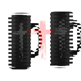 タトゥーレッドクロスオーダー I Christian I Brushtroke I Cross コーヒーマグ - Kawaiitshirt