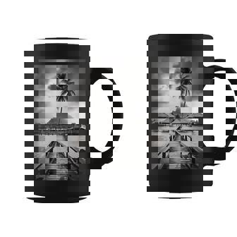 タヒチ州の熱帯小屋のモノクロ写真 コーヒーマグ - Kawaiitshirt