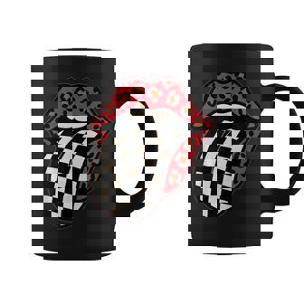 チェック 舌 赤 ヒョウ 唇 レース コーヒーマグ - Kawaiitshirt