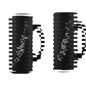 トランペット奏者のためのレトロなトランペットスケッチ コーヒーマグ - Kawaiitshirt