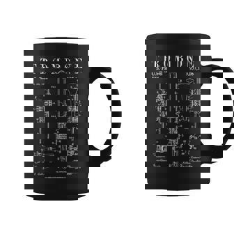 トロンボーン オールドヴィンテージ 特許図面プリント コーヒーマグ - Kawaiitshirt