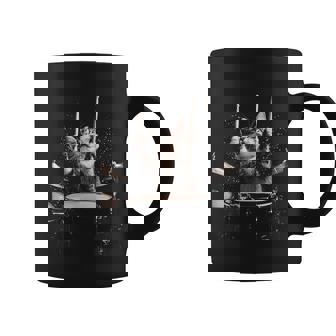 ドラムを叩く猫 面白い猫 ドラマー メンズ 半袖 おもしろ コーヒーマグ - Kawaiitshirt