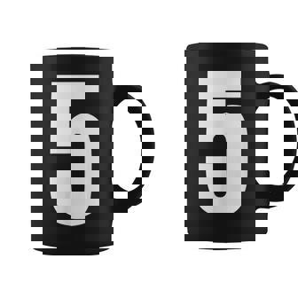 ナンバーファイブ 数字 5 プレーン 白 数字 コーヒーマグ - Kawaiitshirt