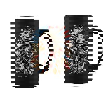 ネイティブアメリカン インディアン チーフ アメリカ国旗 先住民 コーヒーマグ - Kawaiitshirt