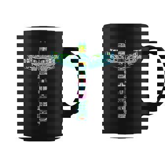 ネイティブアメリカン トーテムポール カラフル サンダーバードデザイン コーヒーマグ - Kawaiitshirt