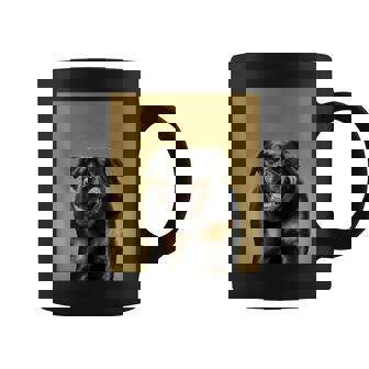 ハッピーロットワイラー犬自撮りポートレート コーヒーマグ - Kawaiitshirt