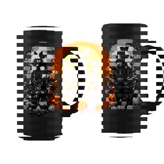 ハロウィン 黒猫 パンプキン 面白い レトロデザイン コーヒーマグ - Kawaiitshirt