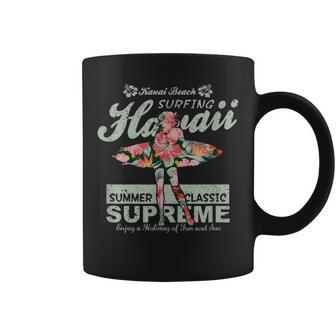 ハワイレトロ シュプリーム カウアイ サーフィン クラシック コーヒーマグ - Kawaiitshirt
