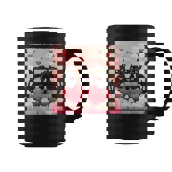 ハートのある黒猫 バレンタインデー アートペインティング コーヒーマグ - Kawaiitshirt