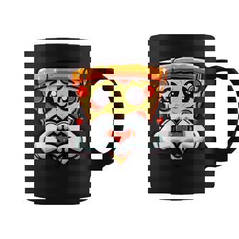 ハートの手でペパロニピザのスライス、かわいいピザ コーヒーマグ - Kawaiitshirt