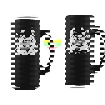 ハートを形作る漫画の手 ミャンマー国旗 コーヒーマグ - Kawaiitshirt