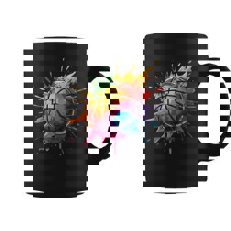 バスケットボール スポーツ ペイント スプラッシュアート カラフル 男の子 女の子 キッズ コーヒーマグ - Kawaiitshirt