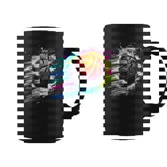 バスケットボール選手 カラフル タイダイ カラーアート スポーツ愛好家 コーヒーマグ - Kawaiitshirt