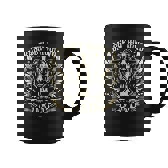 バセットハウンド ダッド バイカー 翼 オートバイ クール ハッシュパピー レトロ コーヒーマグ - Kawaiitshirt