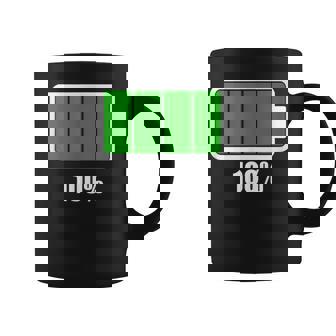 バッテリー 100 シャツ バッテリーフル充電 バッテリー満載 コーヒーマグ - Kawaiitshirt