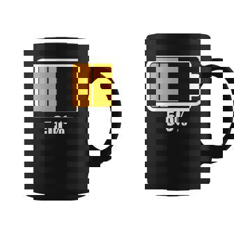 バッテリーハーフ残量50 バッテリーデッドtシャツ バッテリー残量が少ない コーヒーマグ - Kawaiitshirt