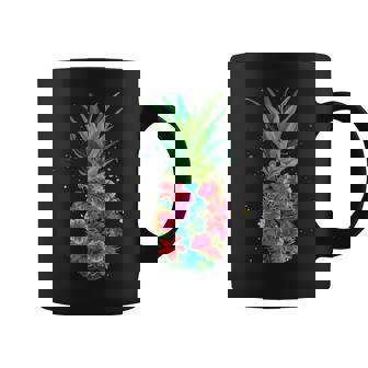 パイナップルフラワー レディース メンズ アロハ ハワイ ヴィンテージ ハワイアン コーヒーマグ - Kawaiitshirt