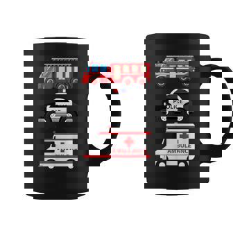 パトカー 消防車 救急車 ファーストレスポンダーデザイン コーヒーマグ - Kawaiitshirt