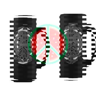 パレスチナシャツ スイカ ピースサイン パレスチナ国旗 コーヒーマグ - Kawaiitshirt